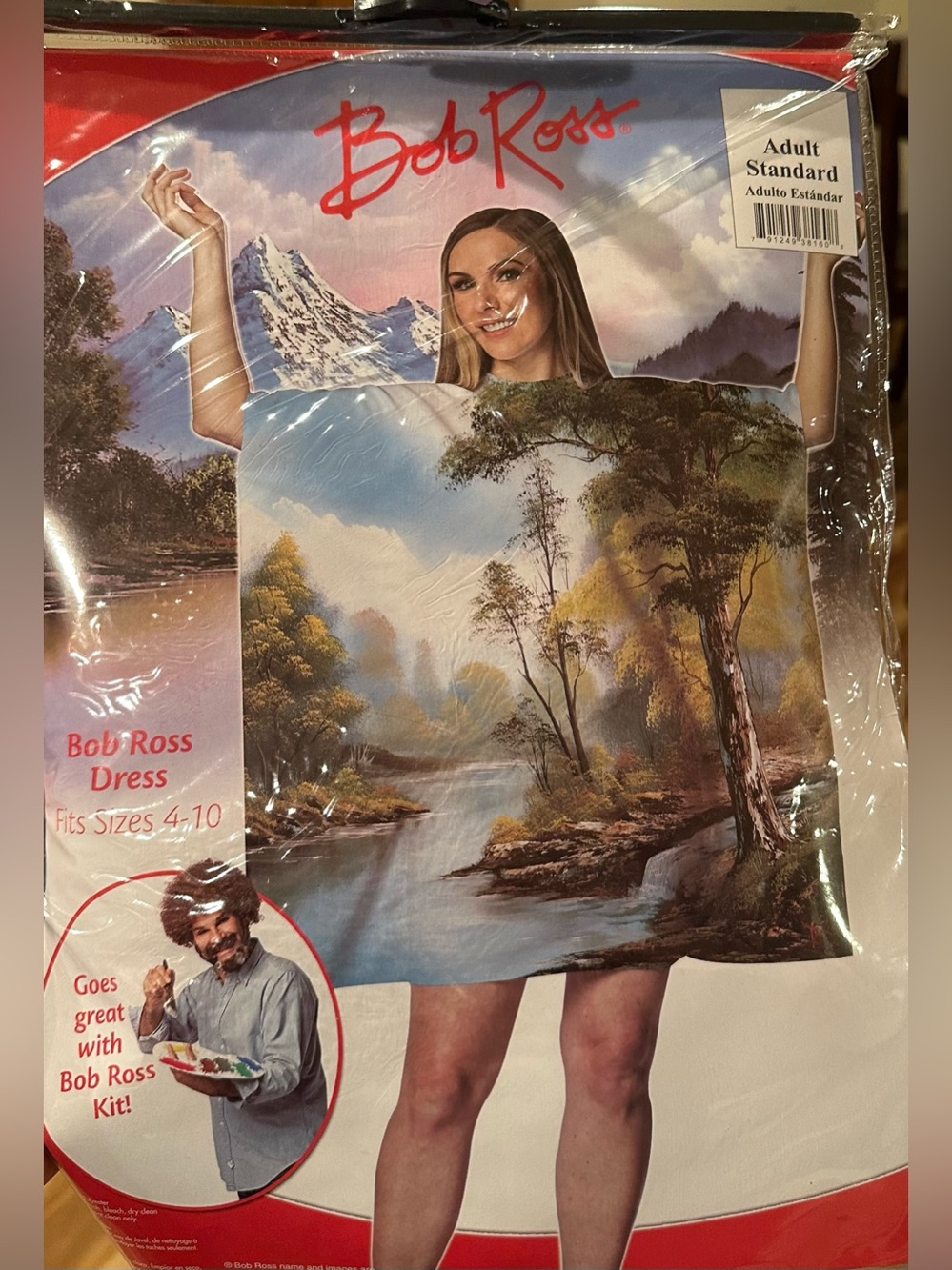Bob Ross Couples Halloween Costume Painting Dress Wig, Palette, and Paint Brush